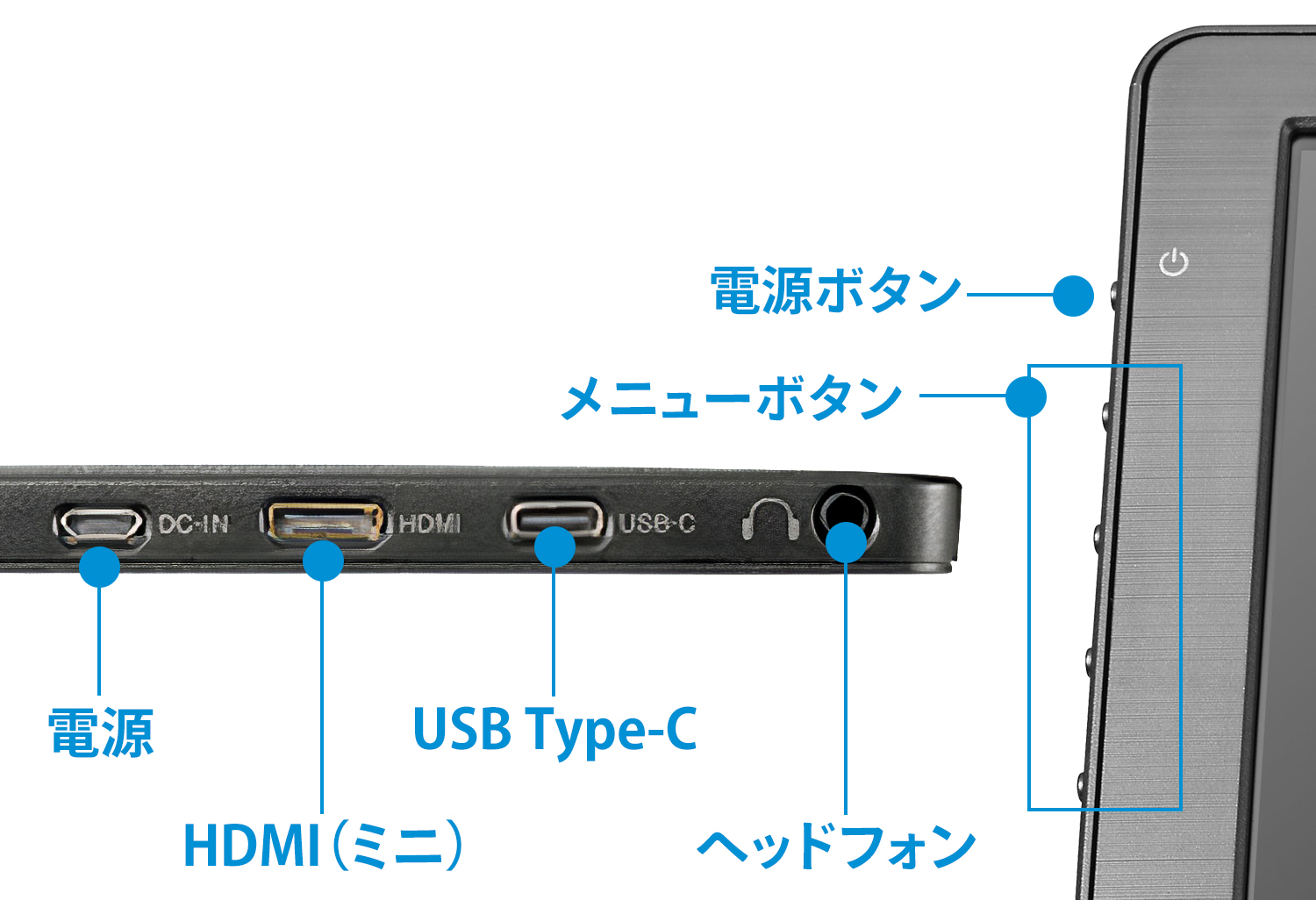 "LCD-CF131XDB-M"的端子和按钮